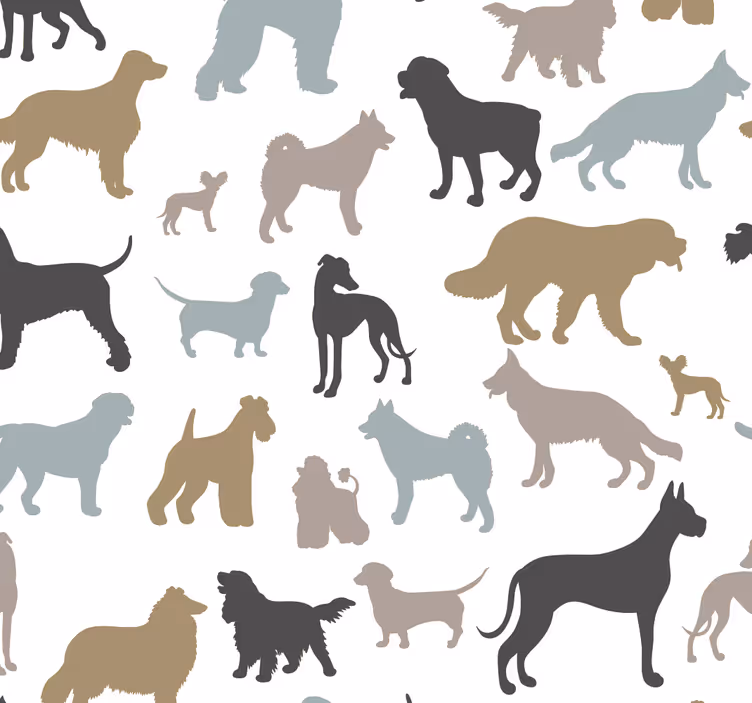 Papier peint chat silhouettes félines - TenStickers