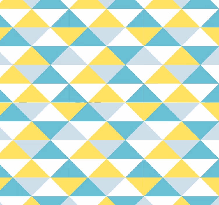 Papier peint salon géométrique jaune et nuances de bleu - TenStickers