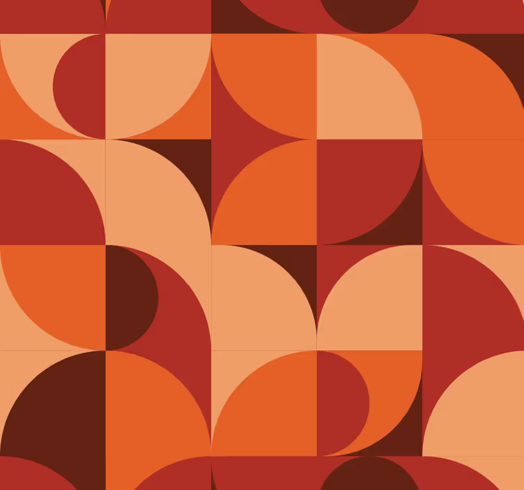 Papier peint vintage graphique imprimé rouge - TenStickers