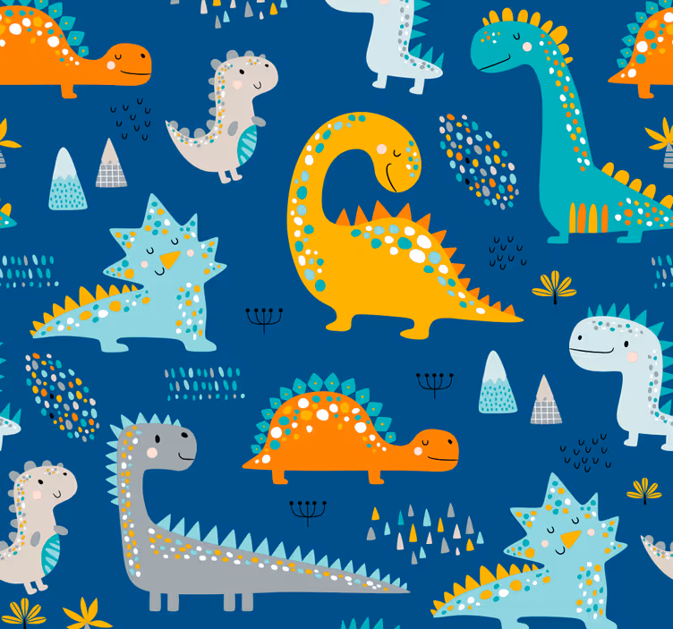 Papier peint dinosaures modèle de dinosaures - TenStickers