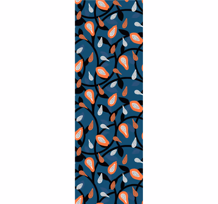 Papier peint moderne Papaye et plantes - TenStickers