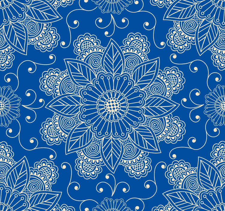 Papier peint fleurs fleurs ornées - TenStickers