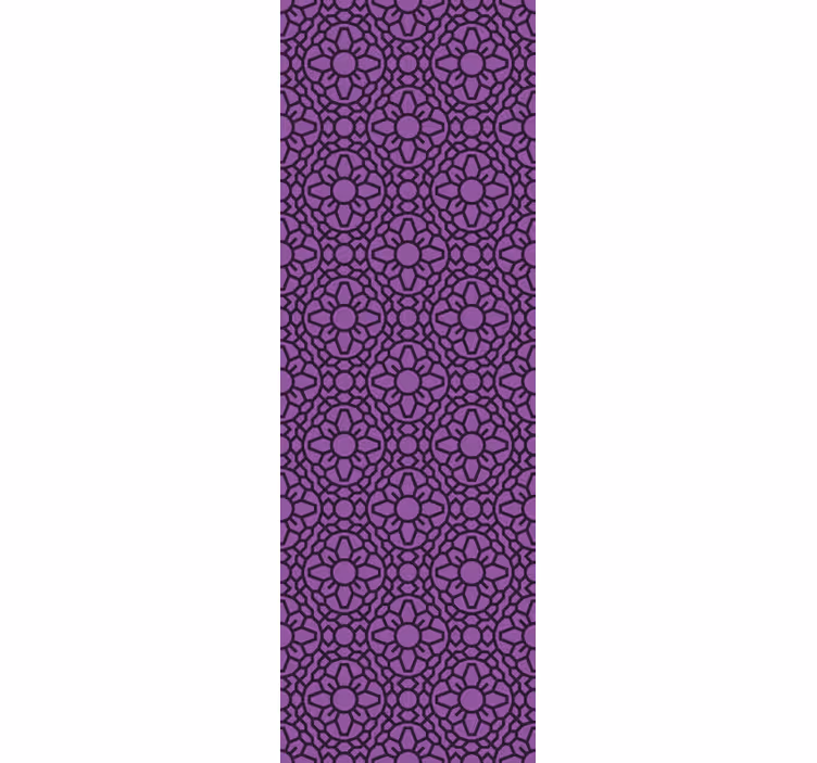 Papier peint fleurs motif géométrique floral - TenStickers