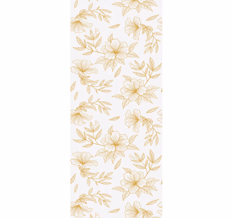 Papier peint fleurs élégance florale dorée - TenStickers