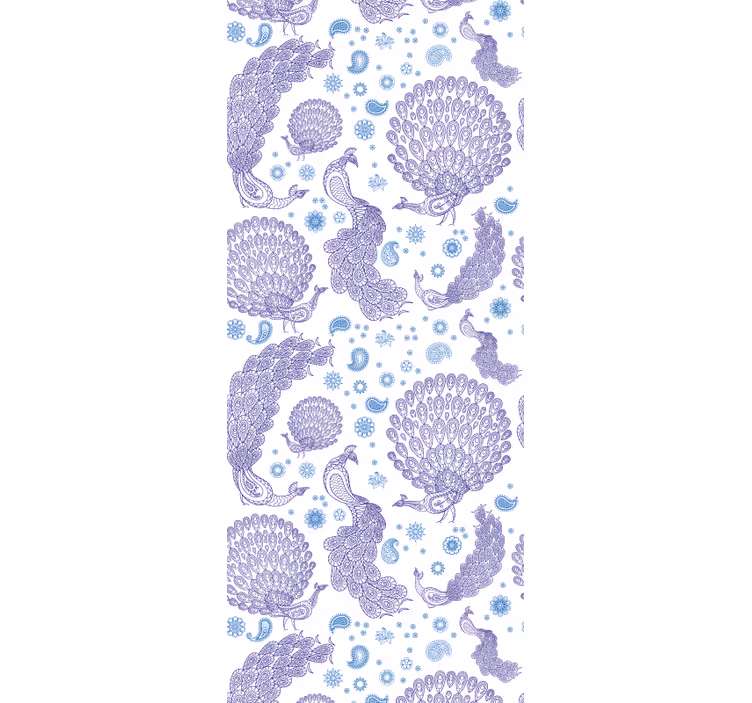 Papier peint chambre ado motif plumes de paon - TenStickers