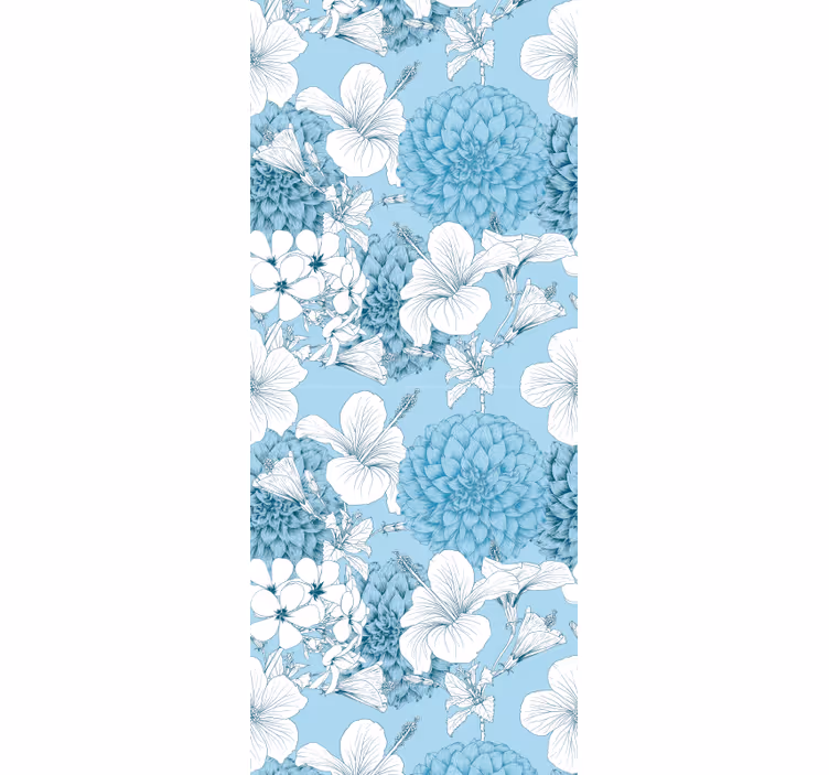 Papier peint floral motif de croquis floral - TenStickers