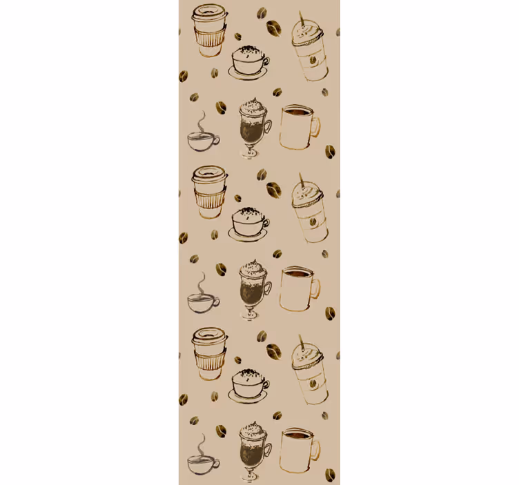 Papier peint cuisine Modèle vintage de café - TenStickers