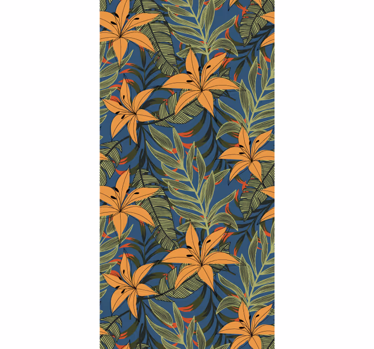 Papier peint floral motif floral tropical - TenStickers