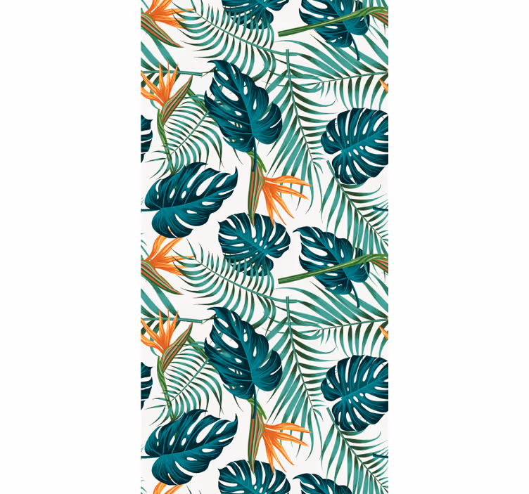Papier peint feuilles imprimé de feuilles tropicales - TenStickers