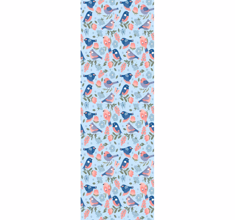 Papier peint oiseaux motif floral d'oiseaux - TenStickers