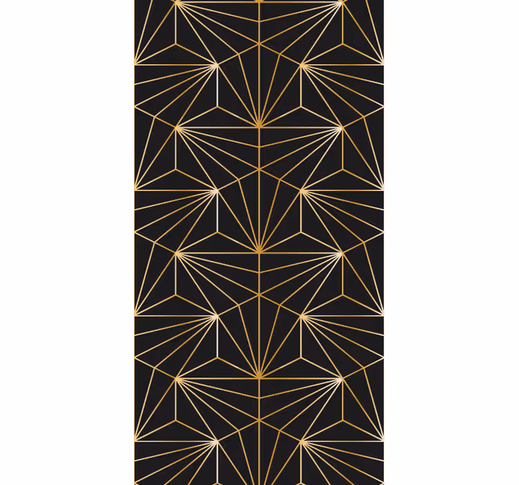 Papier peint triangle  géométrique doré - TenStickers