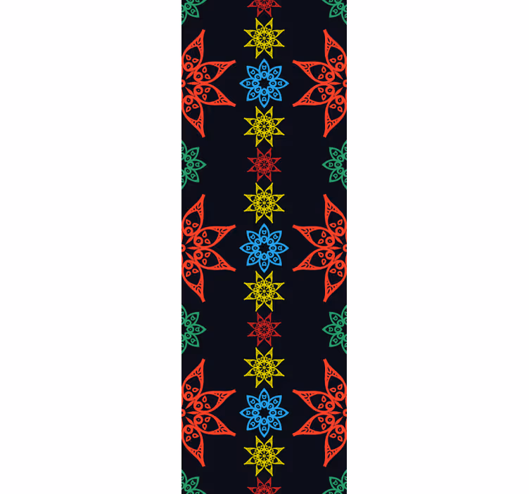 Papier peint fleuri Couleurs florales de mandala - TenStickers