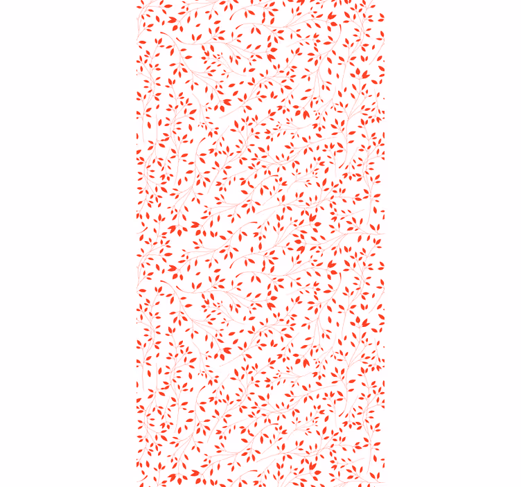 Papier peint feuilles motif de branche rouge - TenStickers