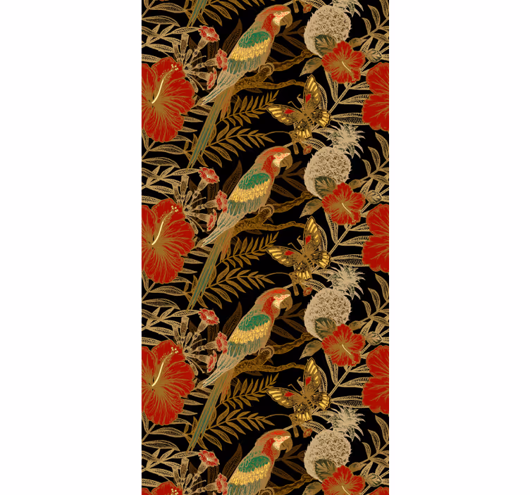 Papier peint jungle Plantes et oiseaux - TenStickers