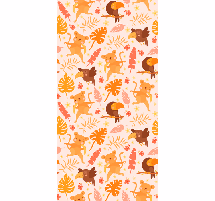 Papier peint chat faune ludique de la jungle - TenStickers