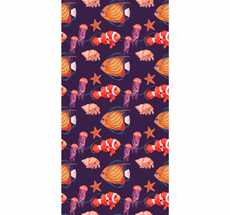 Papier peint animaux Poissons de fond sombre - TenStickers