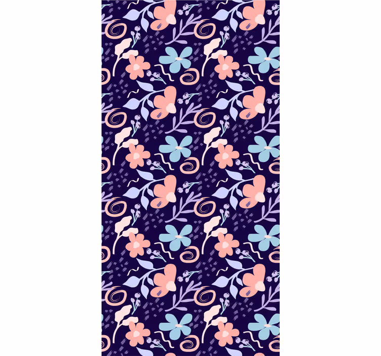 Papier peint floral motif floral violet - TenStickers