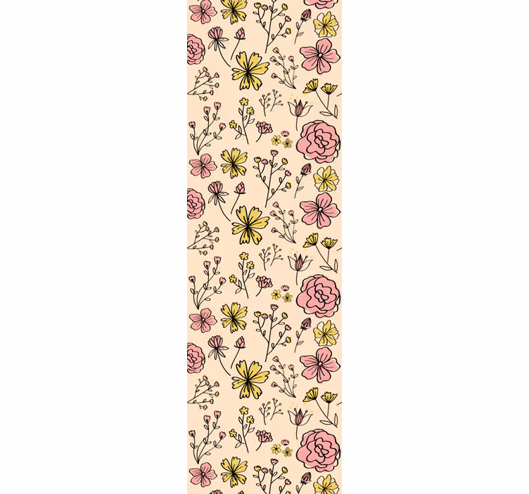 Papier peint floral croquis botanique floral - TenStickers