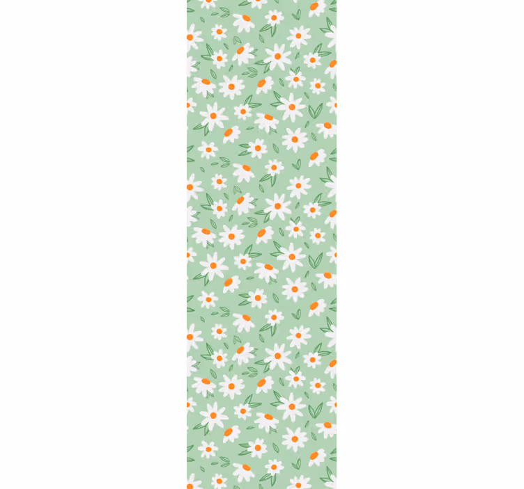 Papier peint mural  de fleurs de marguerite sur vert - TenStickers