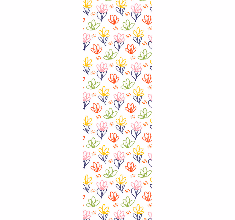 Papier peint floral motif de griffonnage floral - TenStickers