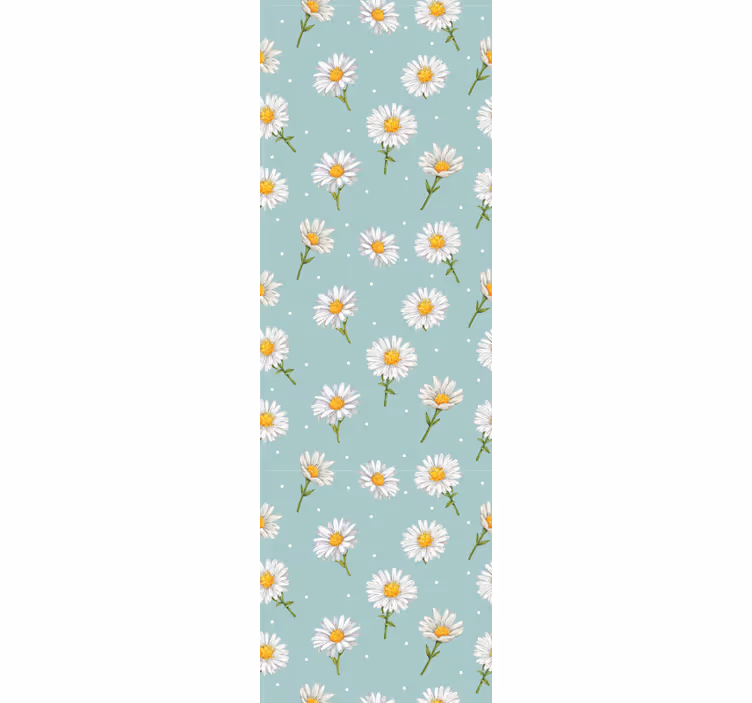 Papier peint fleur Fleurs de marguerite sur bleu clair - TenStickers