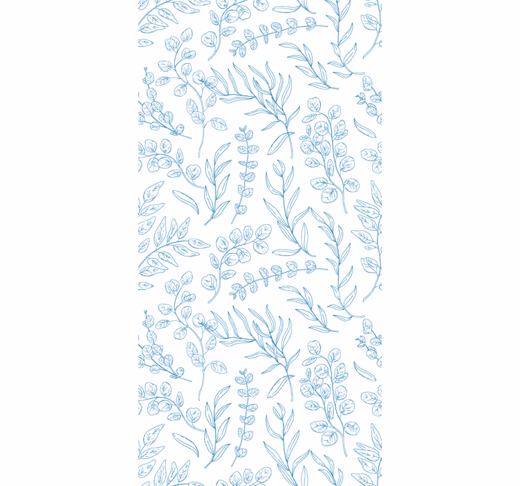 Papier peint feuilles conception de croquis floraux - TenStickers