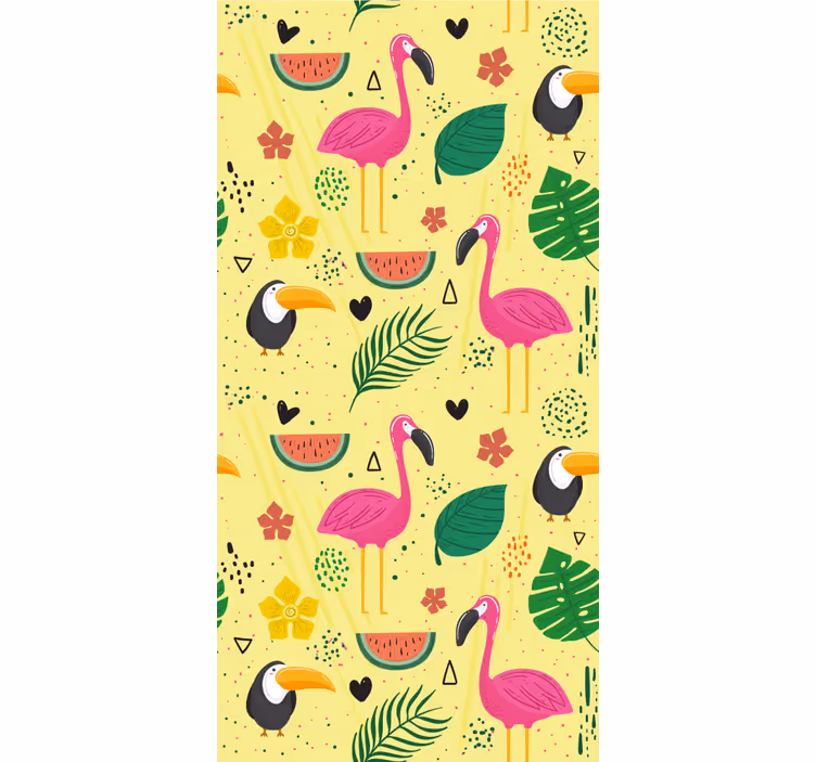 Papier peint oiseaux motifs d'oiseaux tropicaux - TenStickers