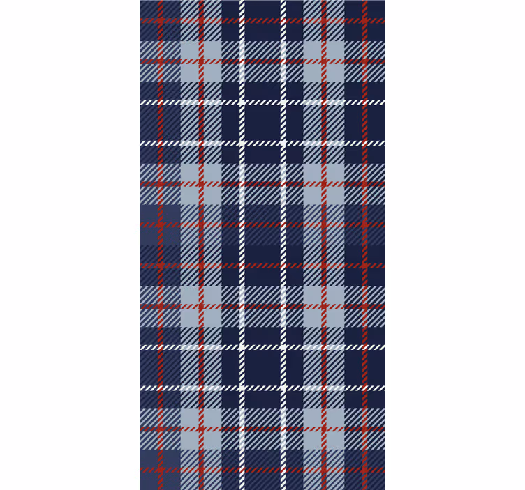 Papier peint classique Tartan bleu et rouge - TenStickers