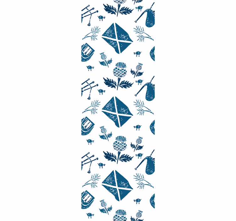 Papier peint fleur Chardon écossais bleu - TenStickers