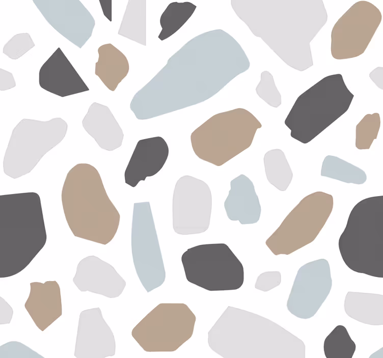 Papier peint imitation pierres terrazo gris - TenStickers
