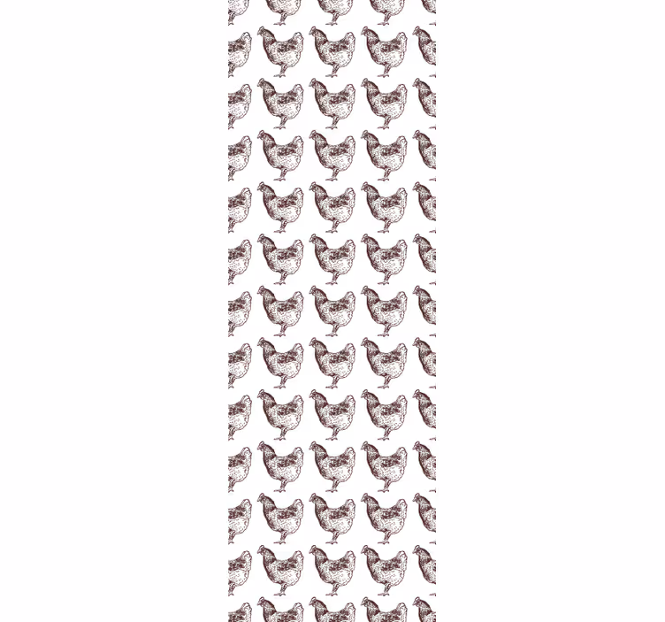 Papier peint salon Poulet dessiné à la main au design original - TenStickers