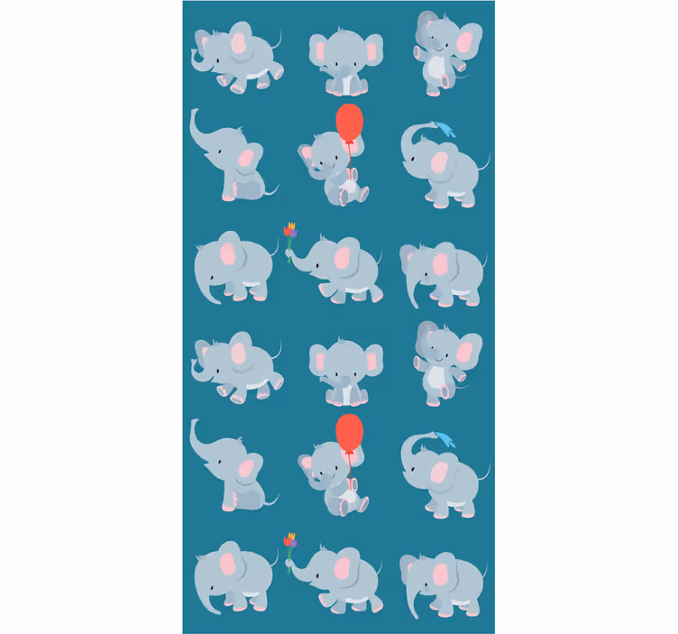 Papier peint chambre bébé éléphants joueurs - TenStickers