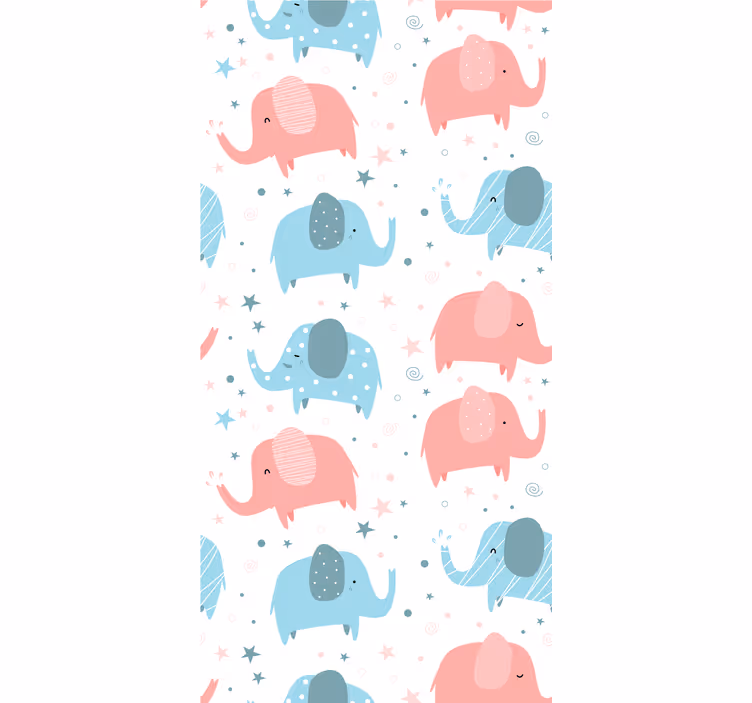 Papier peint éléphants motifs d'éléphants ludiques - TenStickers