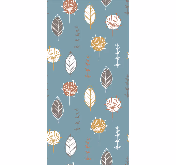 Papier peint feuilles motif de motifs botaniques - TenStickers