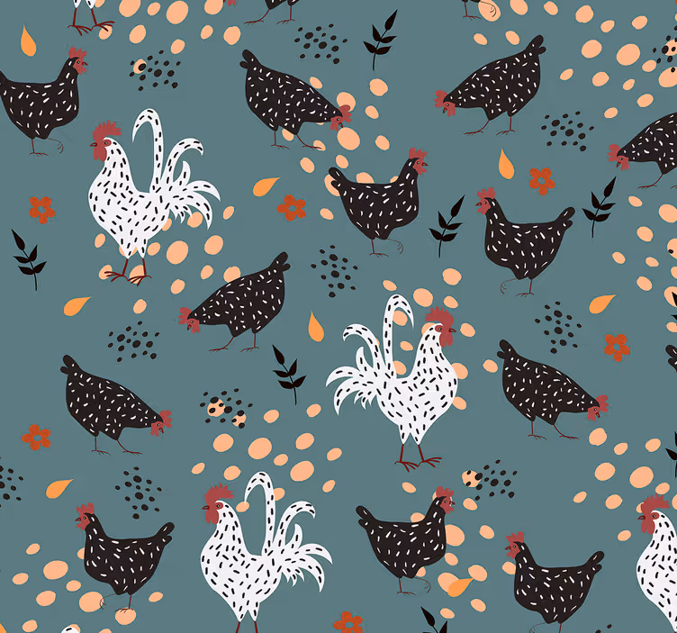 Papier peint animaux charmant motif de poule - TenStickers