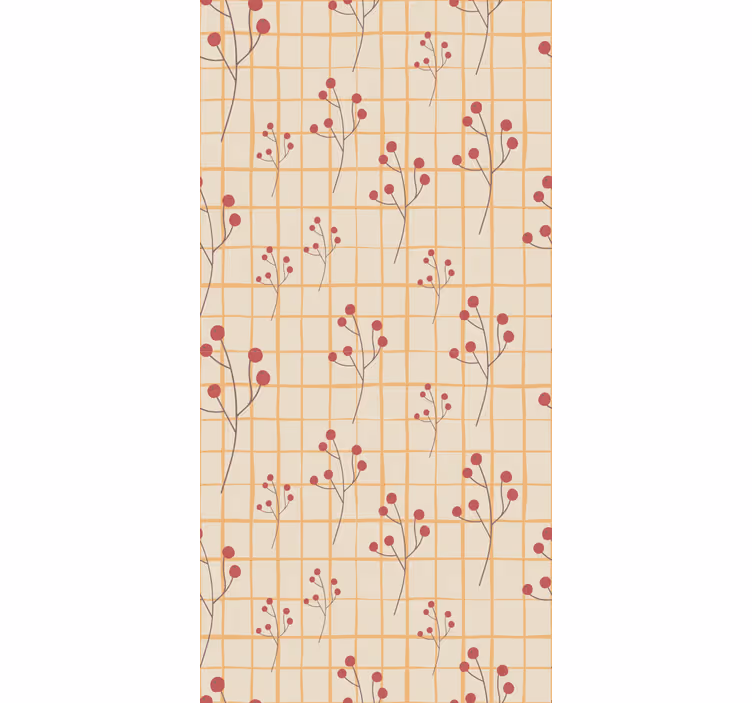 Papier peint floral motif de branche de baies - TenStickers