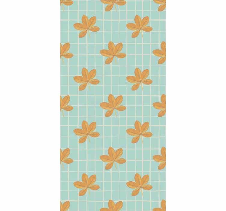 Papier peint floral motif de grille florale - TenStickers