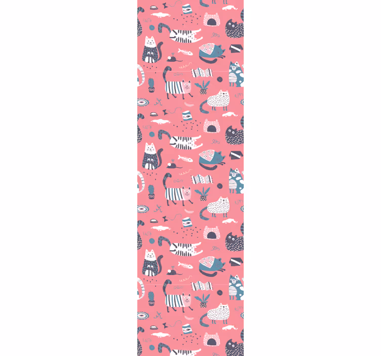 Papier peint chat illustration de chats ludiques - TenStickers