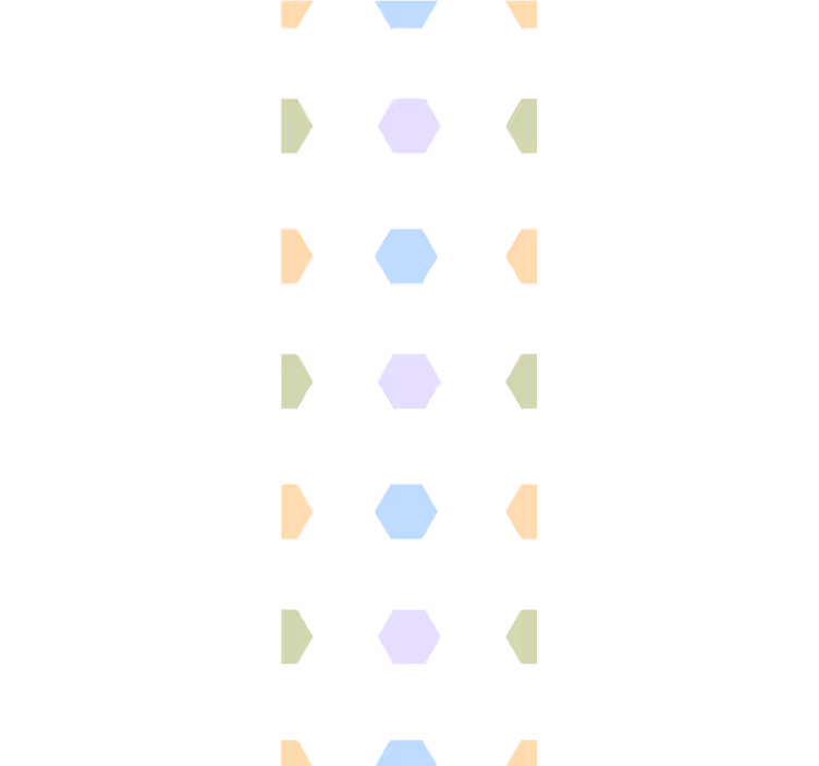 Papier peint carré Hexagones multicolores avec fond clair - TenStickers