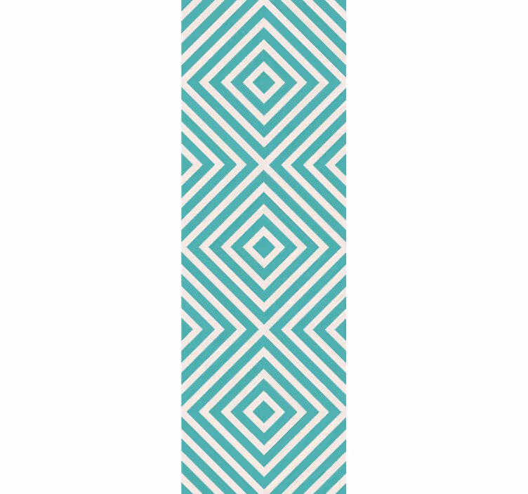 Papier peint ligne horizontale Losanges aigue-marine et crème - TenStickers