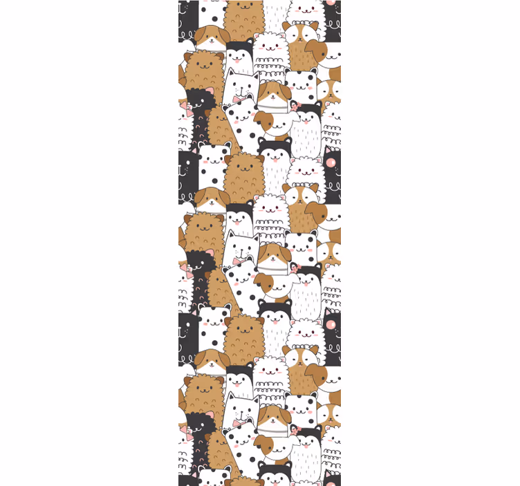 Papier peint chat motif de chat ludique - TenStickers