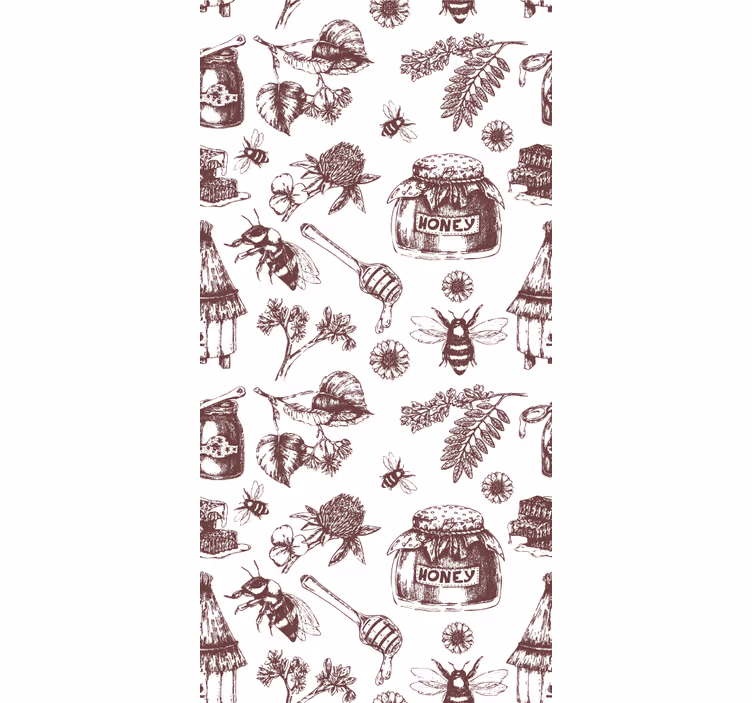 Papier peint animaux croquis de rucher rustique - TenStickers