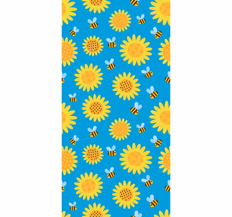 Papier peint floral motif floral ensoleillé - TenStickers