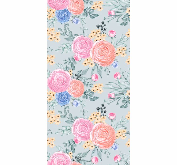 Papier peint floral imprimé bouquet floral - TenStickers