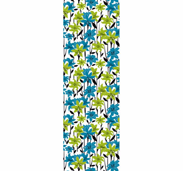 Papier peint chambre adulte Conception de pochoir de fleurs - TenStickers