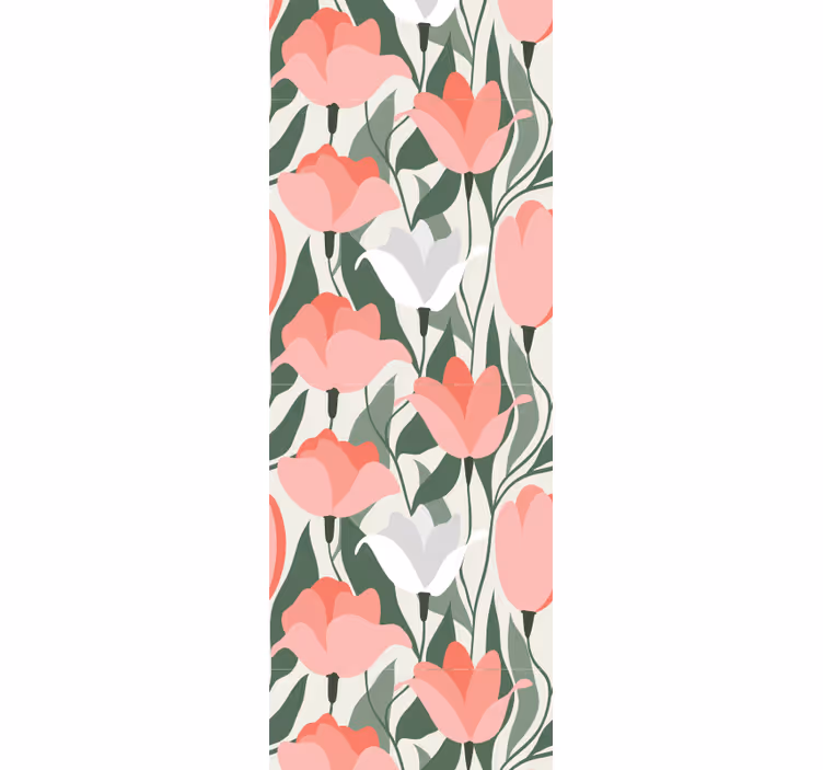Papier peint floral motif de tulipe botanique - TenStickers