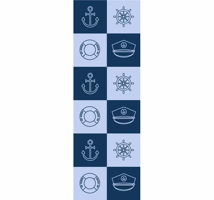Papier peint carrelage modèle de tuile nautique - TenStickers