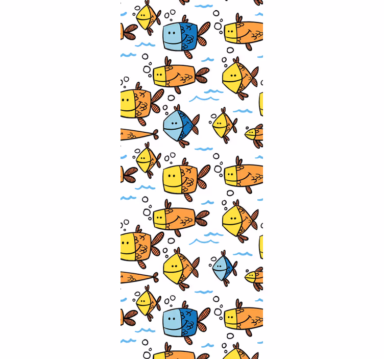 Papier peint enfant Groupe de poisson style enfants - TenStickers