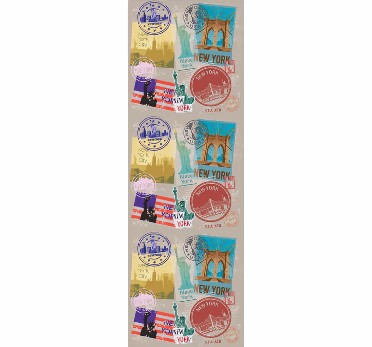 Papier peint New York timbres de new york - TenStickers