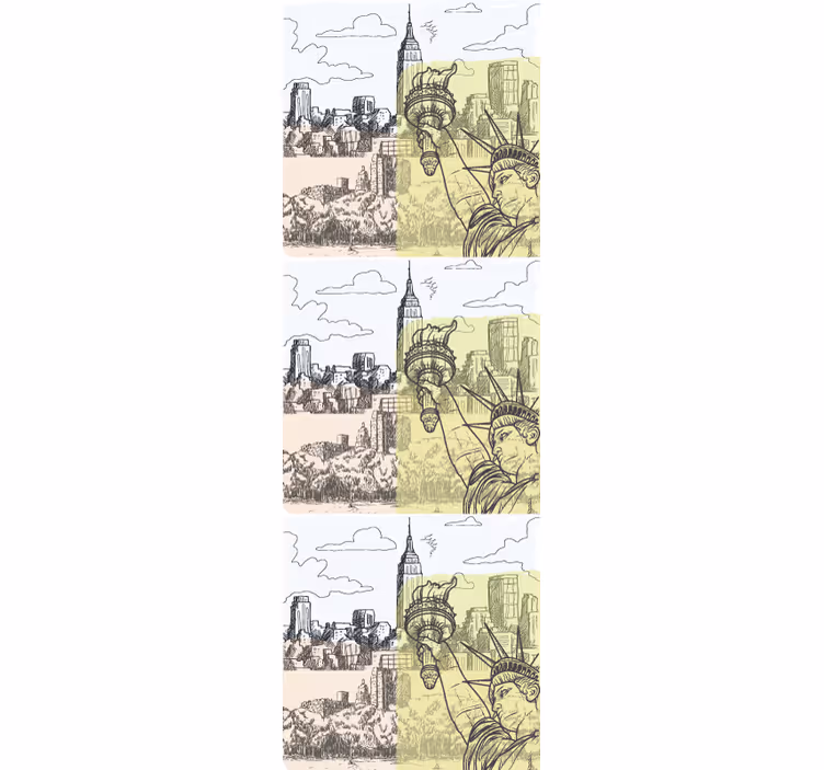 Papier peint ville conception de croquis urbains - TenStickers
